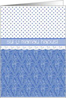 Welsh Mother’s Day Periwinkle Blue Pattern, Faux Lace, Polka Dots card