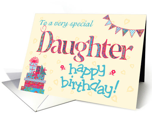 Pretty Birthday Card for Daughter, any age, Bunting,... (1637238)