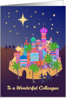 For Colleague Christmas Joy with Bethlehem and Bright Star card