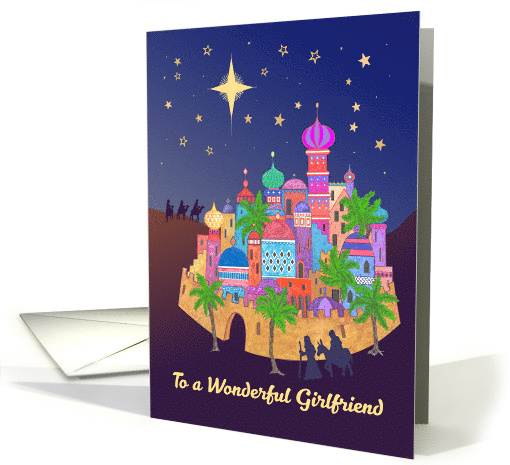 For Girlfriend Christmas Joy with Bethlehem and Bright Star card