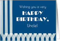For Uncle’s Birthday White Art Deco Patterns on Navy card