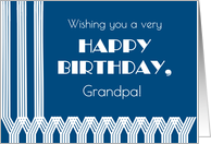 For Grandpa’s Birthday White Art Deco Patterns on Navy card