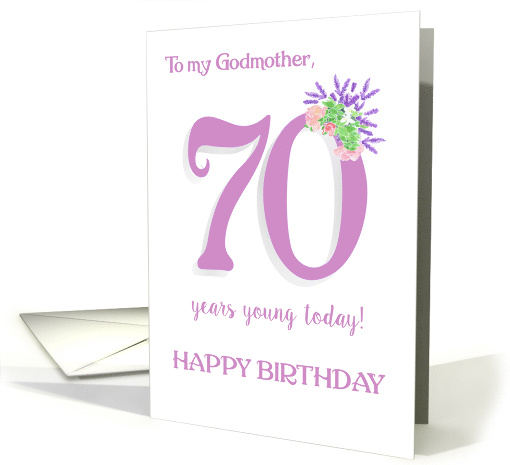 For Godmother 70th Birthday with Lavender and Roses card (1704722)