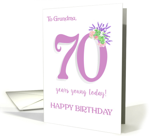For Grandmother 70th Birthday with Lavender and Roses card (1704724)