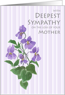 Sympathy for Loss of Mother with Violets card