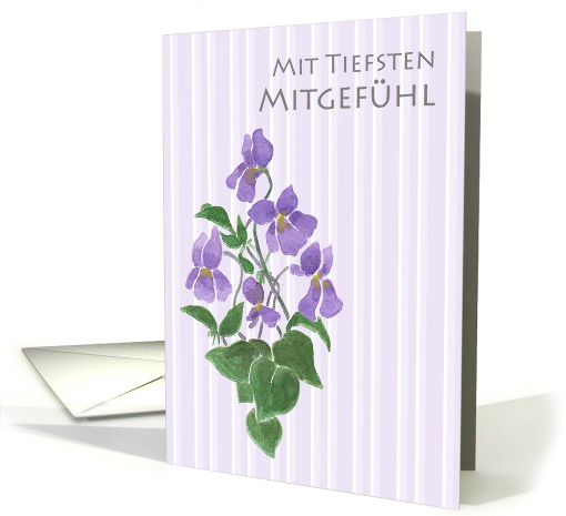 Deepest Sympathy in German with Violets Blank Inside card (1704920)