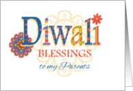 For Parents Diwali Blessings with Rangoli Patterns card