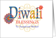 Custom Name Diwali Blessings with Rangoli Patterns card