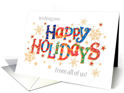 Happy Holidays from All of Us Text Based with Stars and... (1708244)