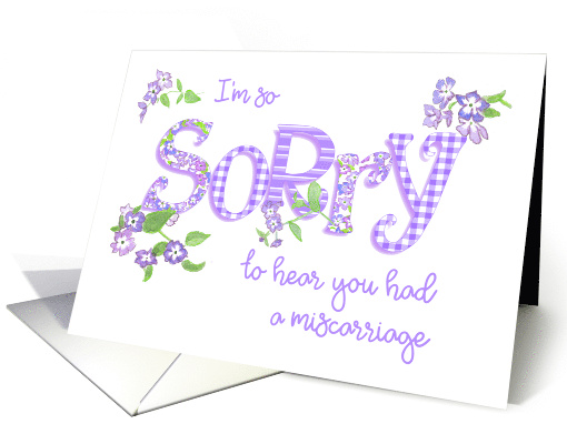 Sympathy for Miscarriage with Phlox Flowers and Word Art card