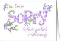 Sympathy for Miscarriage with Phlox Flowers and Word Art card