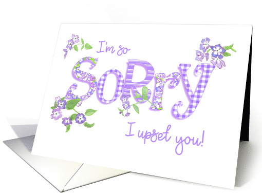 Apology for Upset with Friend Phlox Flowers and Word Art card