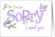 Apology for Upset with Friend Phlox Flowers and Word Art card