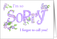Custom Front Sorry with Phlox Flowers and Word Art card
