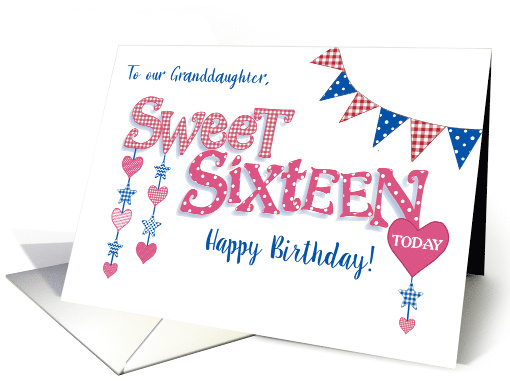 For OUR Granddaughter 16th Birthday with Hearts Stars and... (1712496)