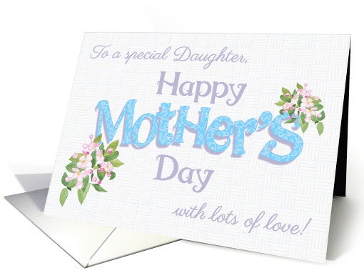 For Daughter on Mother's Day with Apple Blossom and Word Art card