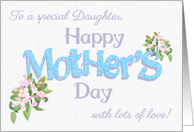 For Daughter on Mother’s Day with Apple Blossom and Word Art card