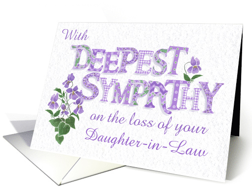 Custom Relation Sympathy on Loss of Daughter in Law with Violets card