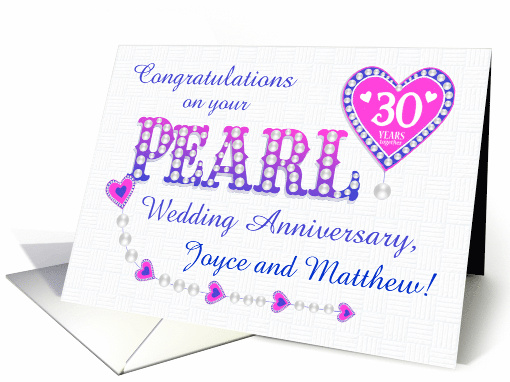 Custom Names 30th Wedding Anniversary Congratulations... (1725636)