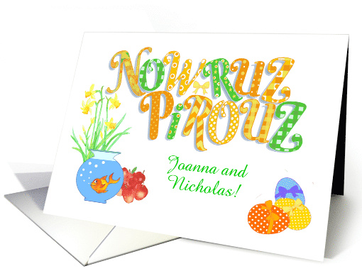 Custom Name Nowruz with Goldfish Apple Decorated Eggs and... (1725868)