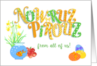 Nowruz from All of Us with Goldfish Apple Decorated Eggs and Daffodils card