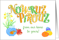 Nowruz Our Home to Yours Goldfish Apples Eggs and Daffodils card