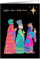 Christmas Greetings with Magi Star and Wise Men Seek Him card