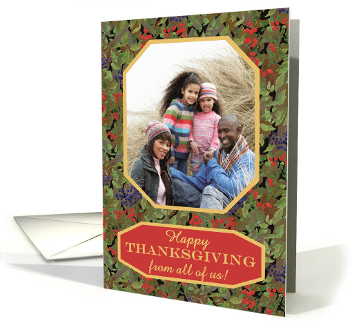 Thanksgiving Photo Upload From All of Us Fall Fruits Pattern card