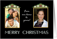 Christmas Roses Two Photos Upload Our Home to Yours Art Deco Style card