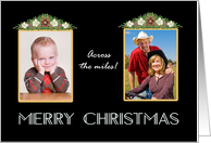 Christmas Roses Two Photos Upload Across the Miles Art Deco Style card