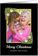 Christmas Roses Photo Upload Across the Miles on Black card
