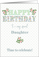 For Daughter Birthday with Dog Roses and Polkas card