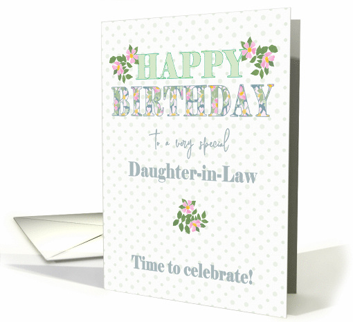 For Daughter in Law Birthday with Dog Roses and Polkas card (1746808)