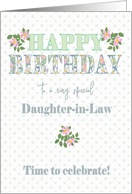 For Daughter in Law Birthday with Dog Roses and Polkas card