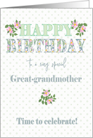 For Great Grandmother Birthday with Dog Roses and Polkas card