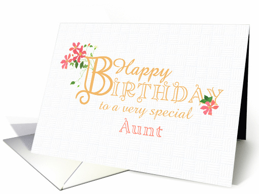 For Aunt Birthday Greetings with Clematis Flowers card (1747478)