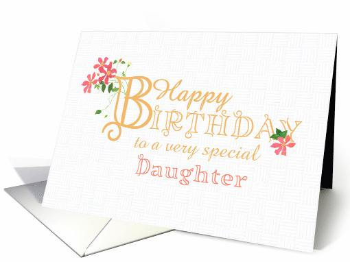 For Daughter Birthday Greetings with Clematis Flowers card (1747482)