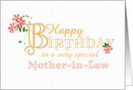 For Mother in Law Birthday Greetings with Clematis Flowers card