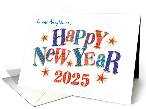 For Neighbors New Year 2025 with Stars and Word Art card (1747844)