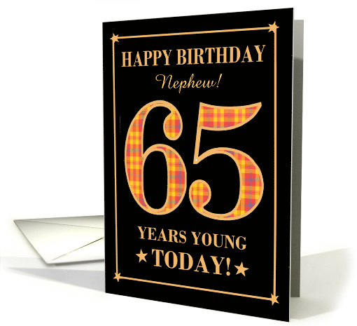 Custom Name or Relation 65th Birthday Orange Plaid on... (1748422)