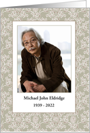 Memorial Service or Funeral Invitation Photo Upload with Beige Border card