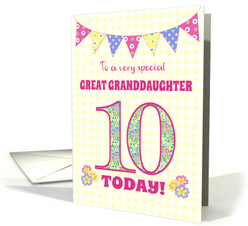 Great Granddaughter 10th Birthday with Primrose Flowers... (1749604)