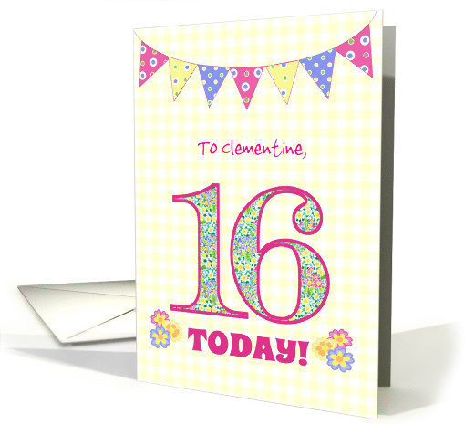 Custom Name Clementine 16th Birthday with Primrose... (1749760)