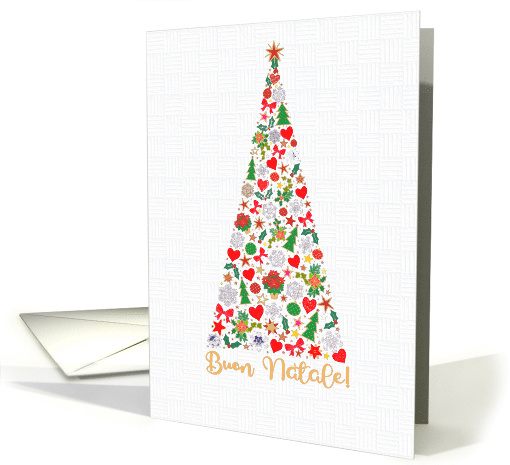 Decorative Christmas Tree Italian Language Greeting Blank Inside card