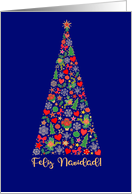 Decorative Christmas Tree Spanish Language Greeting Blank Inside card