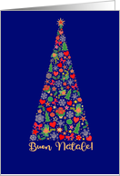 Decorative Christmas Tree Italian Language Greeting Blank Inside card