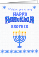 For Brother Hanukkah Greetings with Menorah and Stars of David card