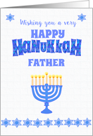 For Father Hanukkah Greetings with Menorah and Stars of David card