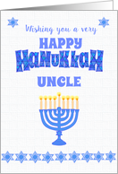 For Uncle Hanukkah Greetings with Menorah and Stars of David card