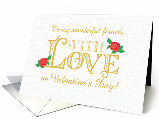 For Fiance on Valentines Day with Red Roses and Love card (1755778)